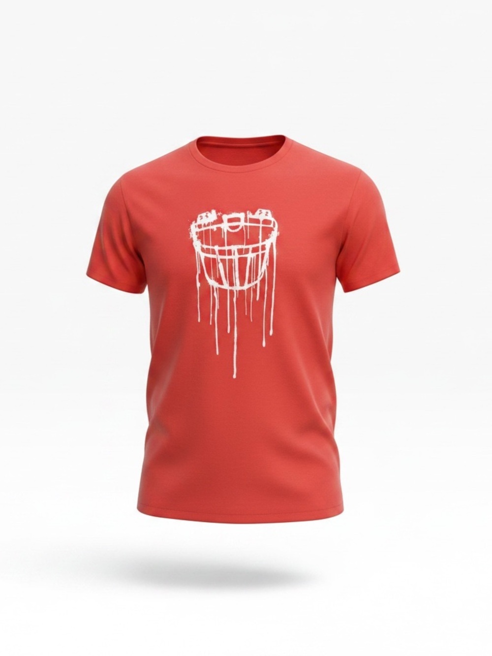 Under Armour Red Football Helmet Paint Drip Graphic Tee Shirt- XL